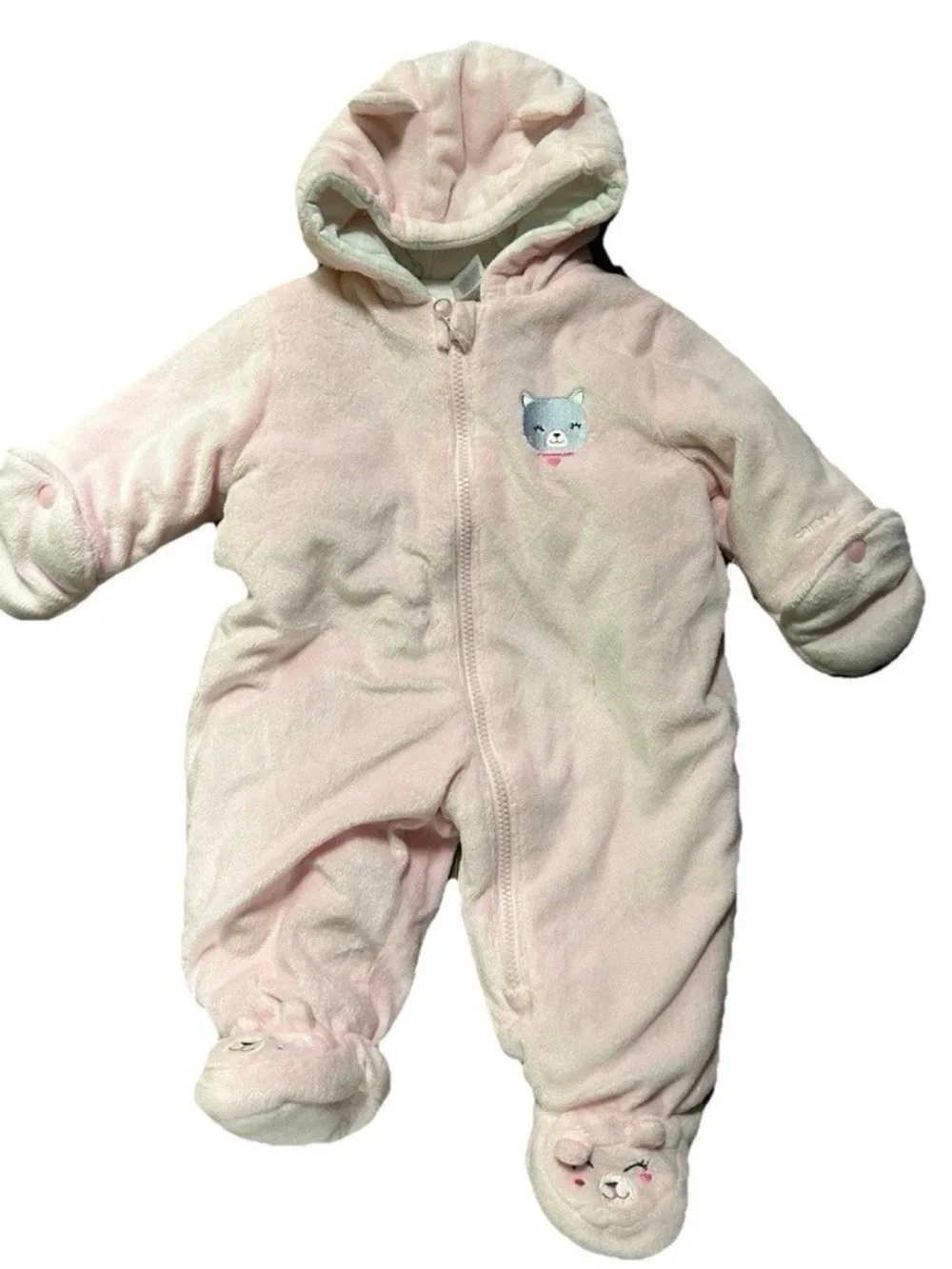 Baby Girl Carter’s Pink Winter Bunting Suit Size 6-9 Months